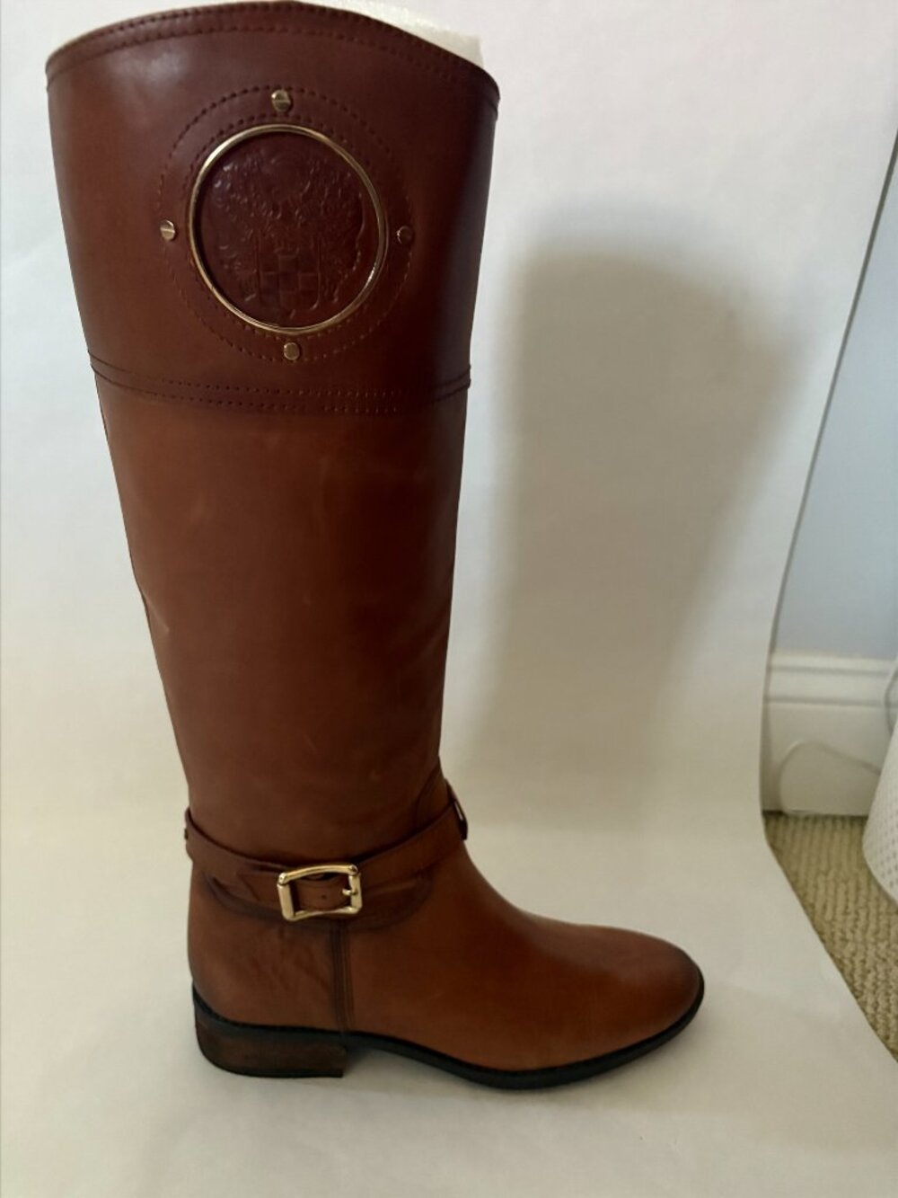 New in Box Vince Camuto Women's Phillie Cognac Brown Riding Boots Size 9